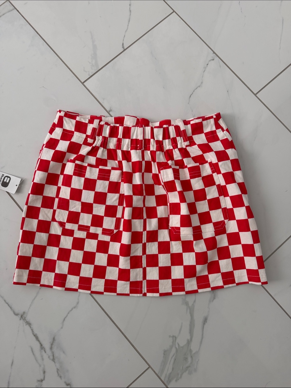Red and White Checkered Mini Skirt - Picture 5 of 5